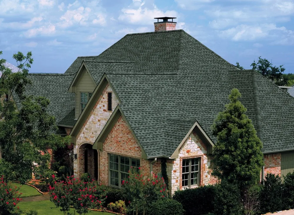 GAF Timberline slate shingles on roof.