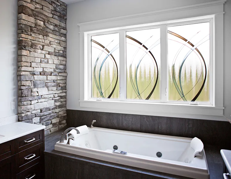 Casement windows with a beautiful design in bathroom by Turf | ProNail Outdoors.